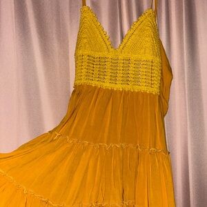 Yellow Crochet Beach Dress